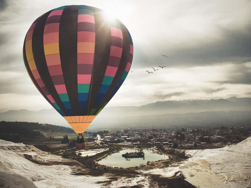 From Kusadası: Pamukkale Day Trip w/Balloon Flight & Lunch - Walking the white travertines