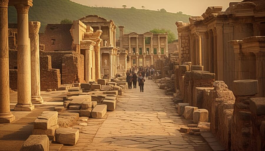 From Kusadasi Port: Ephesus, Artemis & Virgin Mary Tour - Walking from the Library to the Great Theater